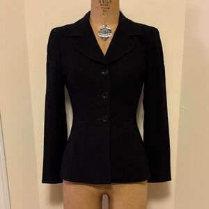 bebe Black Fitted Three-Button Blazer